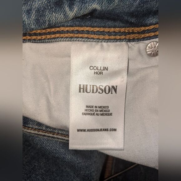 HUDSON Womens Collin Flap Skinny Jeans Size 26 Dark Wash Stretch Mid Rise Denim - Picture 10 of 15
